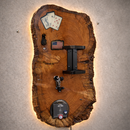 Dispenser de Bebidas Rústico em Madeira Maciça - Whiskey Board Live Edge