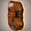 Dispenser de Bebidas Rústico em Madeira Maciça - Whiskey Board Live Edge